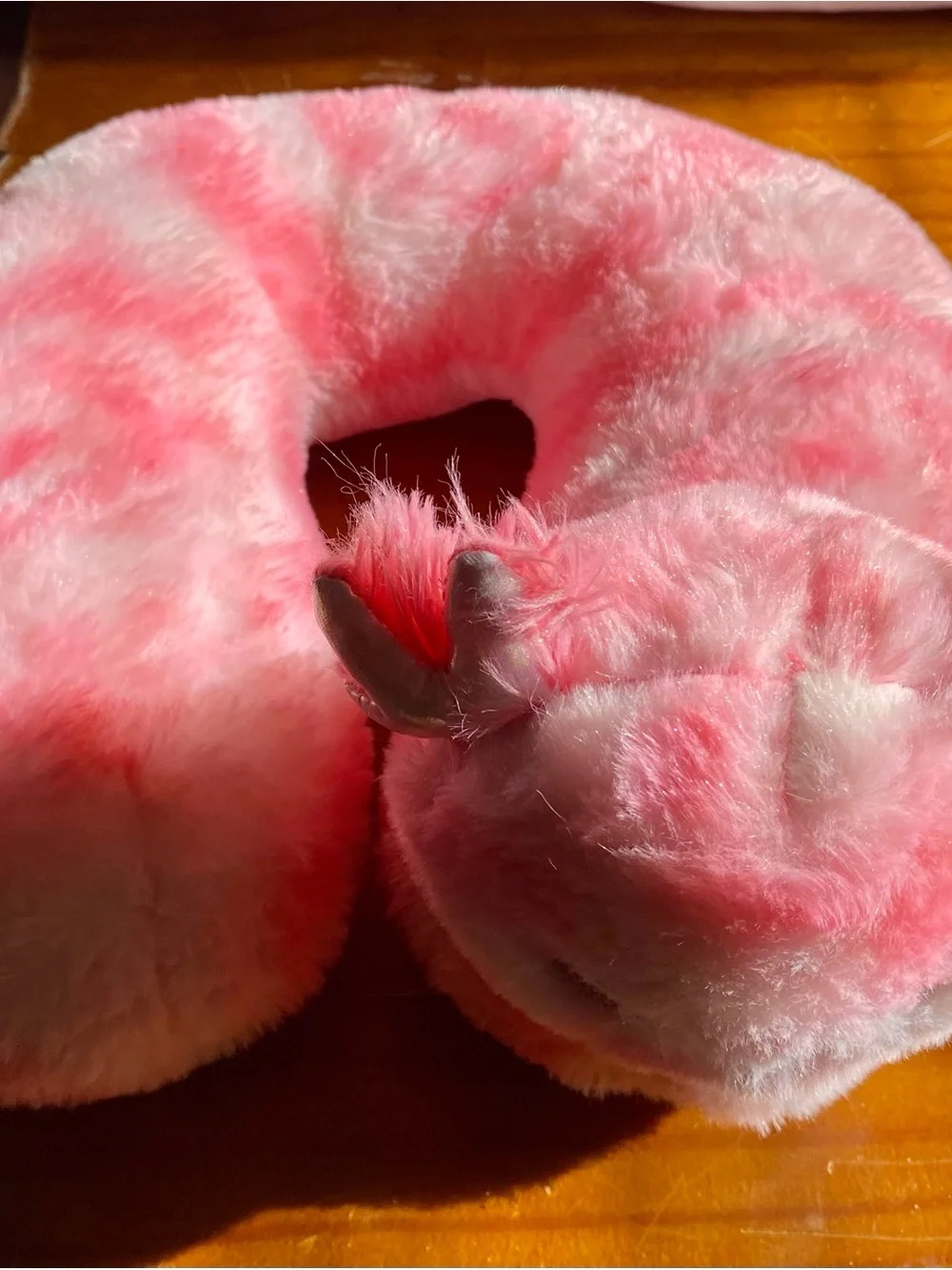 Axolotyl Plush Pink Travel Neck Pillow - Soft Fuzzy Accent